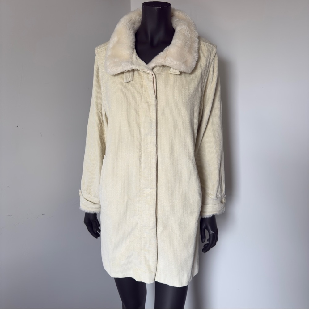 105. Vintage Surrey Classics Faux Shearling Corduroy Coat – Made in Canada/ 12
